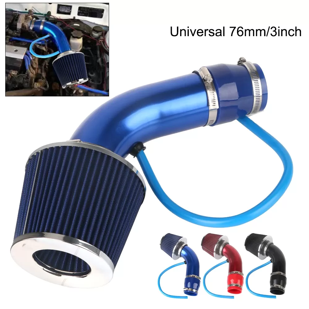 76mm 3Inch Car Air Filter Hose Set Air Intake System Parts With Auto Fasteners Rings Aluminum Automotive Accessories Universal - תמונה 2