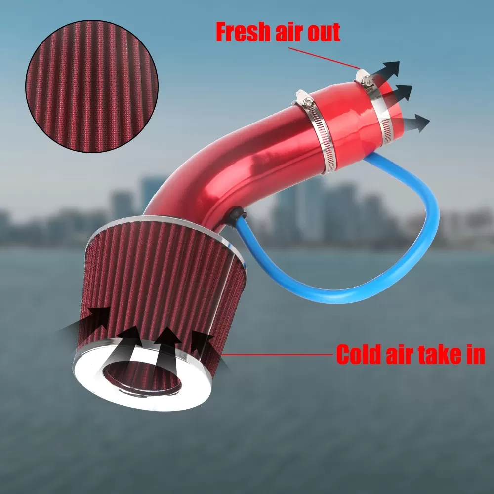 76mm 3Inch Car Air Filter Hose Set Air Intake System Parts With Auto Fasteners Rings Aluminum Automotive Accessories Universal - תמונה 4