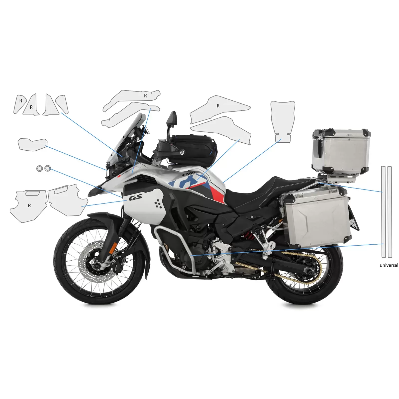 מדבקת הגנה לגוף BMW F 900 GS Adv 2024 - תמונה 2