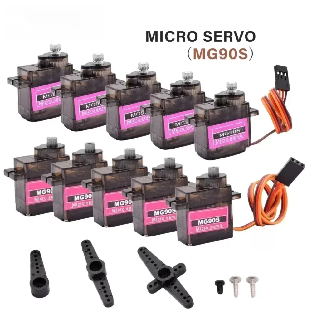 מנוע סרוו מיקרו MG90S עם גלגלי מתכת